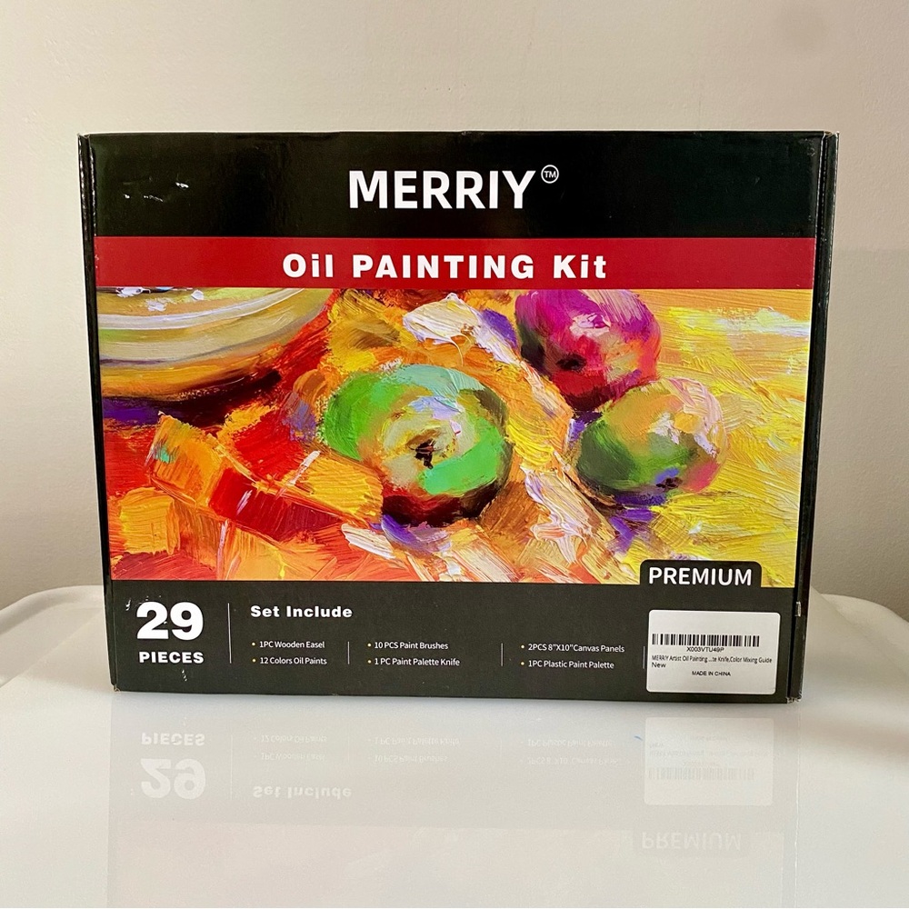 Beginners 29 Piece Oil Painting Kit by Merriy - new open box